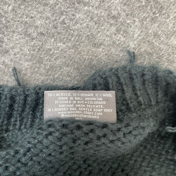 WOODEN SHIPS Anthropologie Sweater Distressed Mohair Wool Blend Sweater Sz M/L - Picture 3 of 3